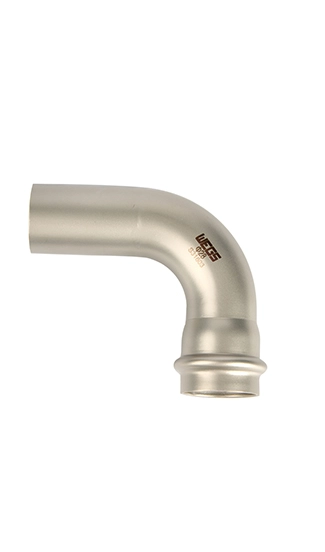 90 Degree Elbow with One Plain End Stainless Steel Double (V Profile) Press Fittings