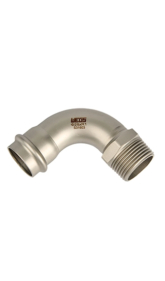 90 Degree Male Elbow Stainless Steel Double (V Profile) Press Fittings